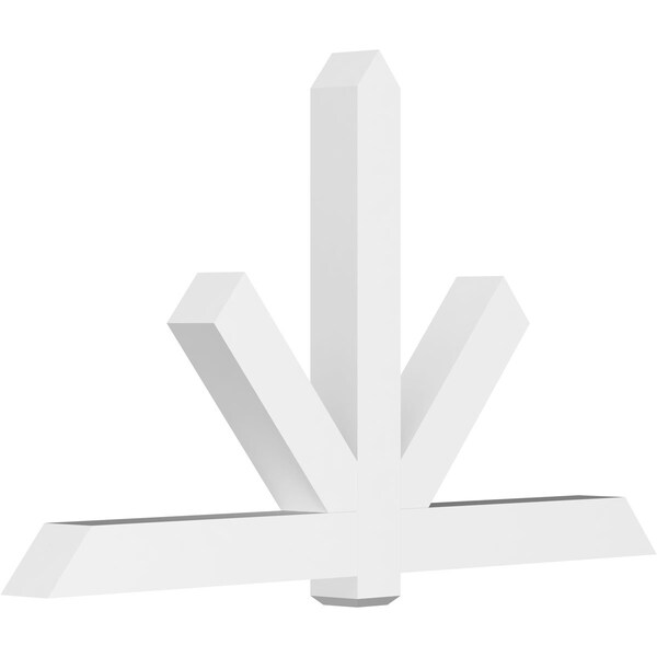 Ekena Millwork Kennewick Architectural Grade PVC Gable Bracket, 84"W x 49"H x 6"D x 6"F, 14/12 Pitch GBP084X49X0606KEN00 - main